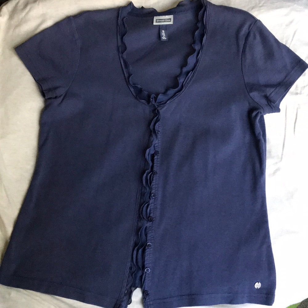 Blue short-sleeved Street One cardigan (EURO 40)